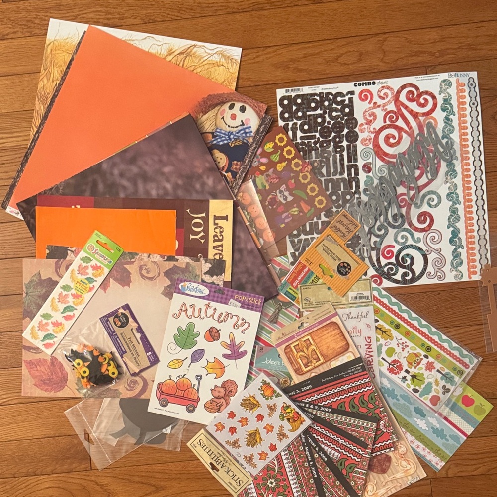 Autumn Themed Scrapbook or Junk Journal Paper Set